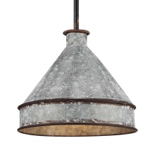 Golden 0877-M ABI-GV - Wry Lighting Jasper 1-light Pendant in Antique Black Iron